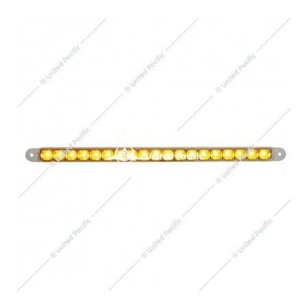 United Pacific 19 Led 12 Reflector Turn Signal Light Bar - Amber Led/Clear Lens 39775B